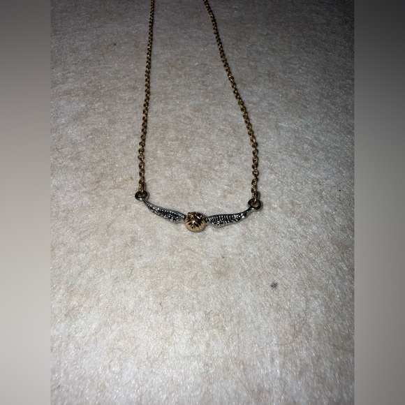 Harry Potter Warner Bros Universal Golden Snitch Silver and Gold Color Necklace - Picture 3 of 7